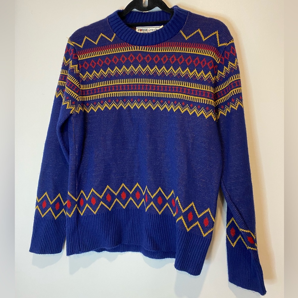 VTG 70s Fair Isle Pullover Sweater - Picture 3 of 5